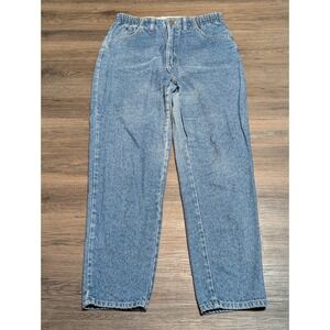 Lee Jeans Womens 8 Petite High Waisted Mom Jeans Medium Wash Denim Made in‎ USA